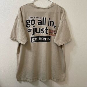 No tilt go all in or go home Texas hold’em shirt tan xl